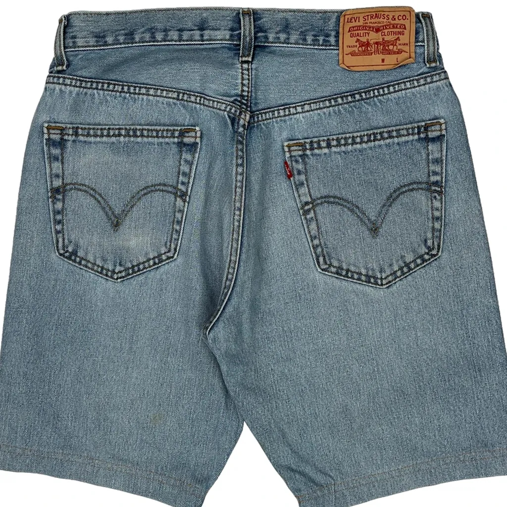 Levis Denim Shorts - 31W 10L Light Wash Denim - Image 7