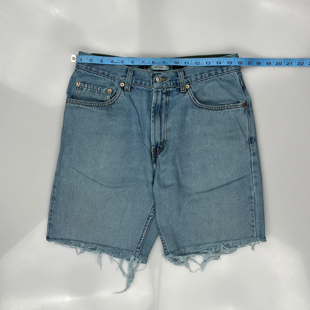 Levis Denim Shorts - 32W 10L Light Wash Cotton - Image 3