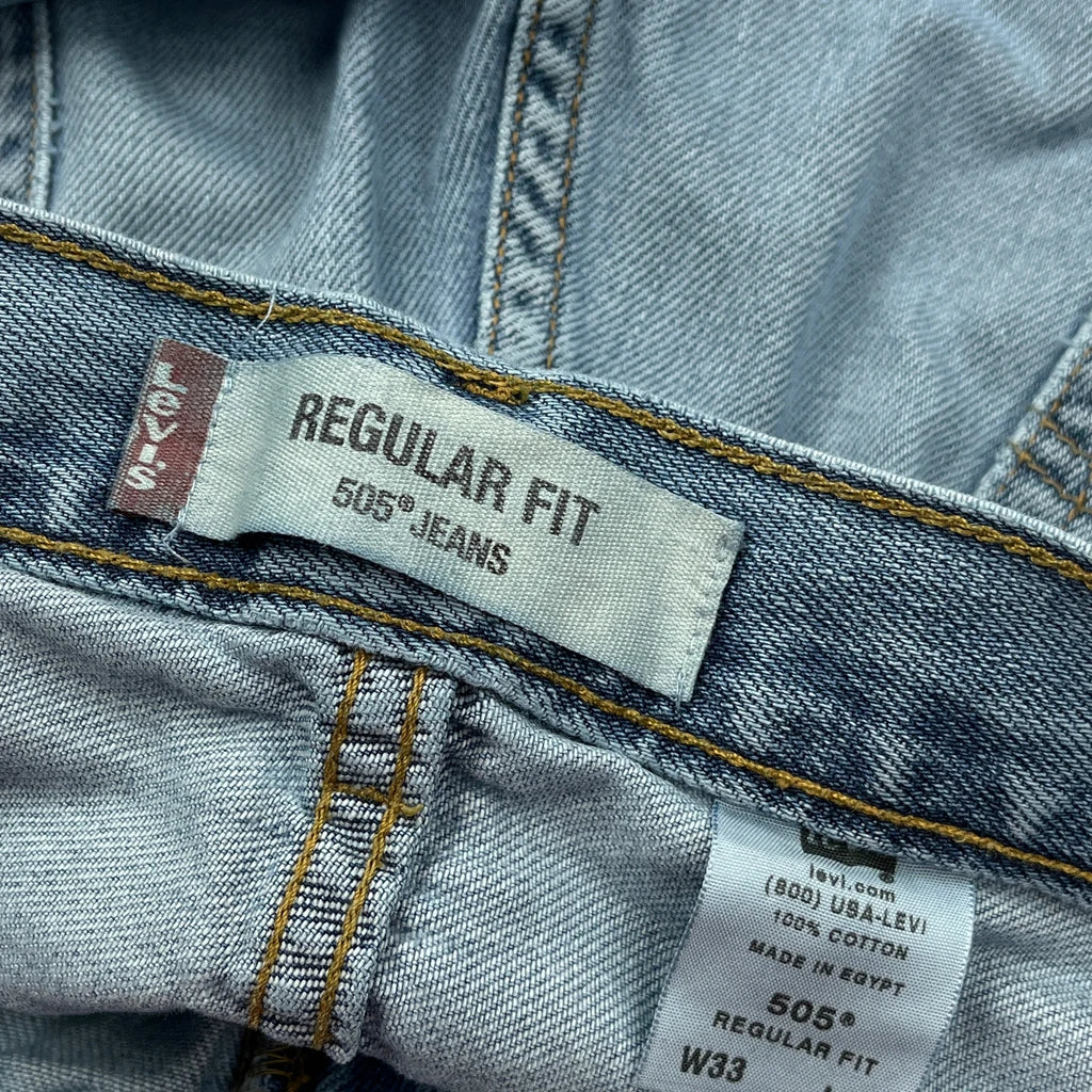 Levis Denim Shorts - 32W 10L Light Wash Cotton - Image 6