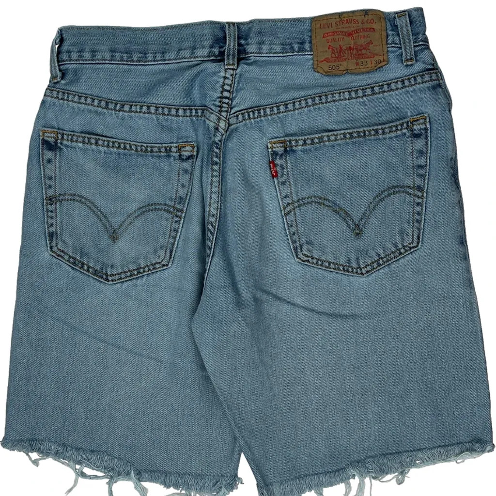 Levis Denim Shorts - 32W 10L Light Wash Cotton - Image 7