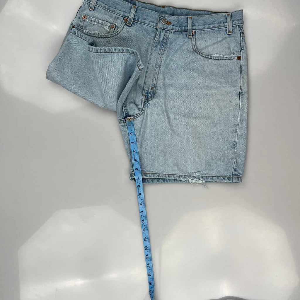 Levis Denim Shorts - 34W 8L Light Wash Denim - Image 5