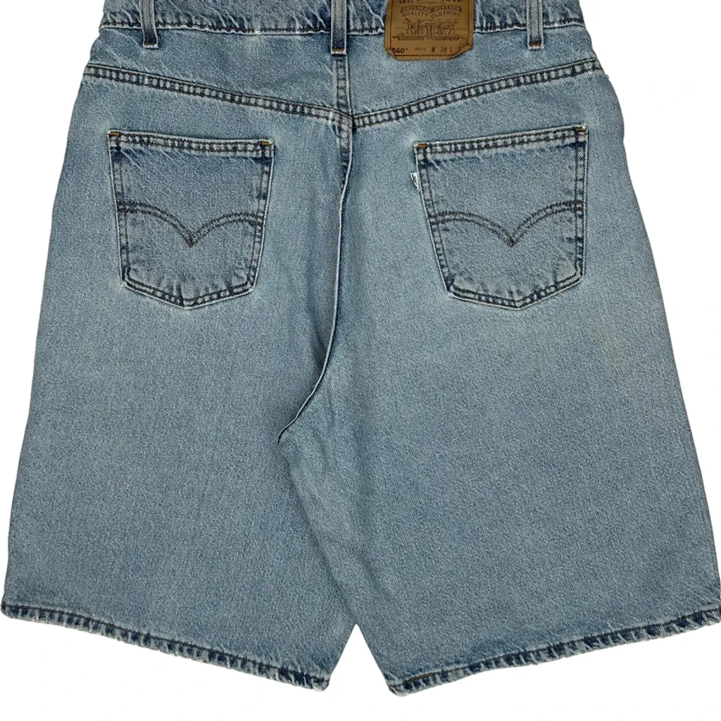 Levis 550 Baggy Denim Shorts - 35W 10L Light Wash Denim - Image 7