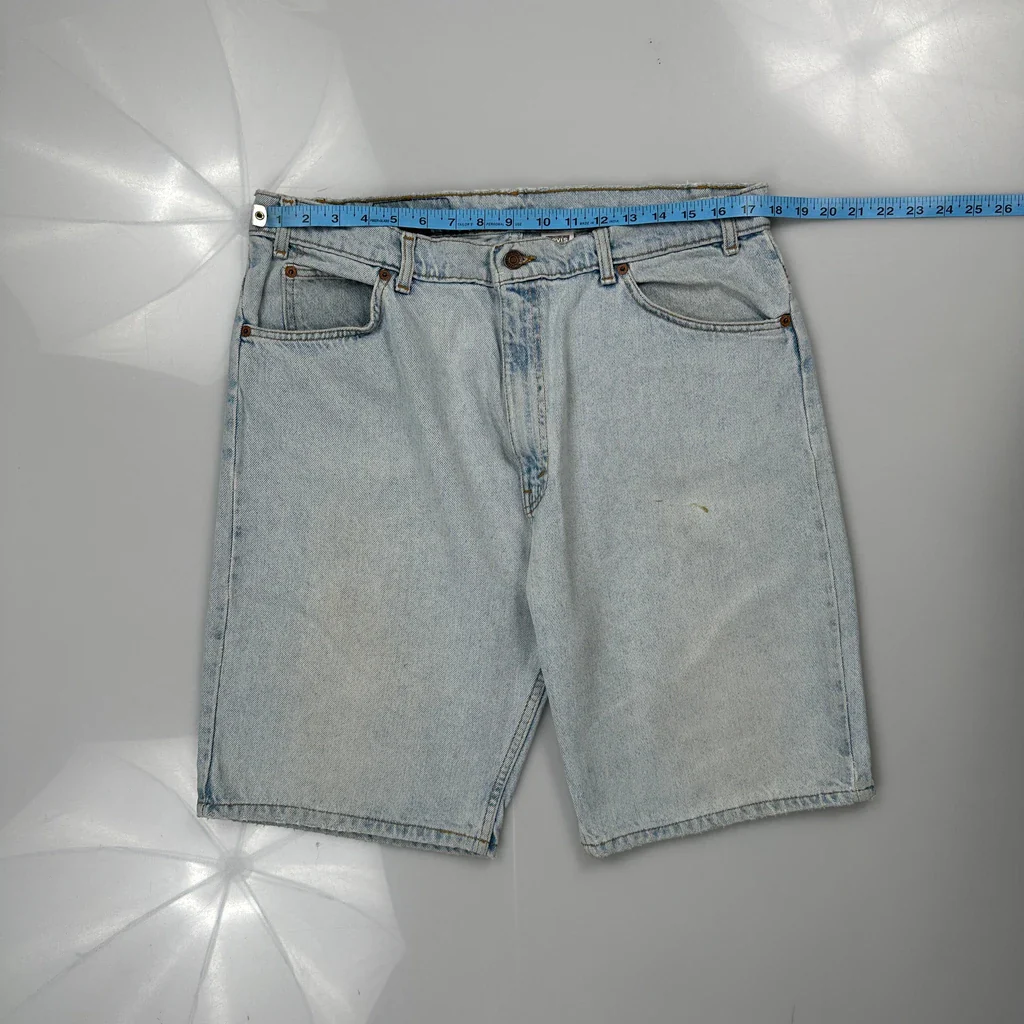 Levis Baggy Denim Shorts - 35W 9L Light Wash Cotton - Image 3