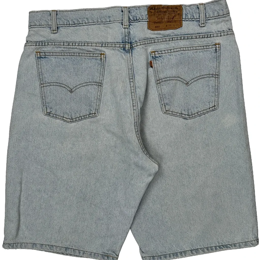 Levis Baggy Denim Shorts - 35W 9L Light Wash Cotton - Image 8