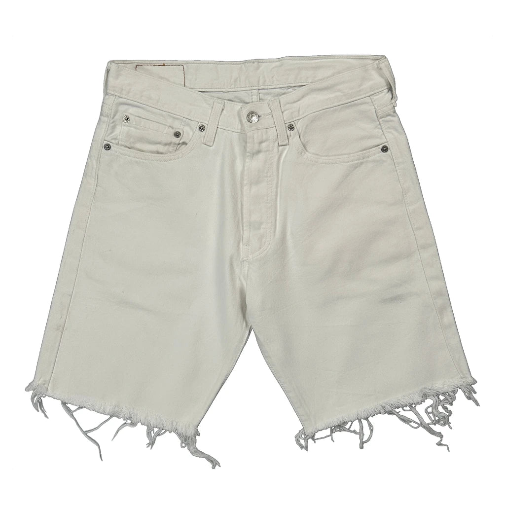 Levis Cut Off Denim Shorts - 30W 10L White Cotton - Image 2