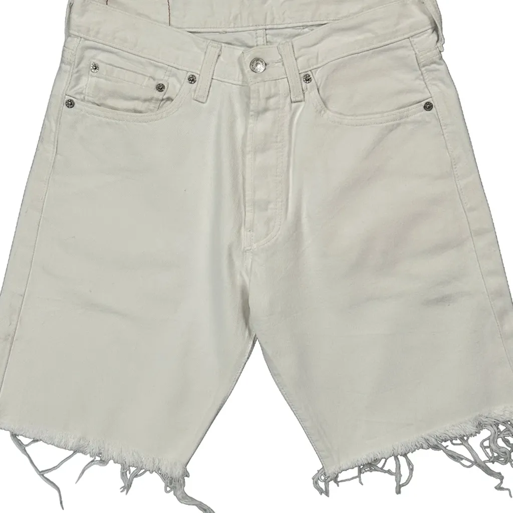 Levis Cut Off Denim Shorts - 30W 10L White Cotton - Image 8