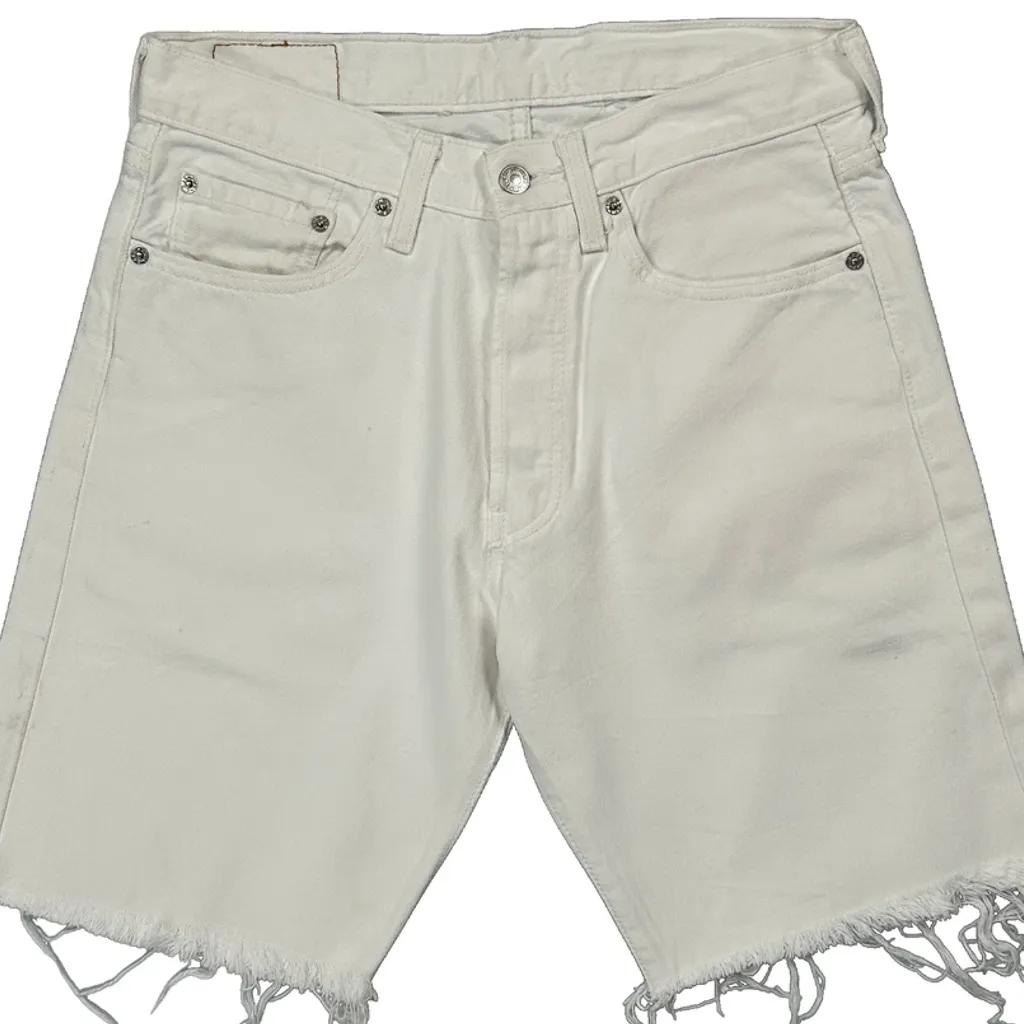 Levis Cut Off Denim Shorts - 30W 10L White Cotton - Image 9