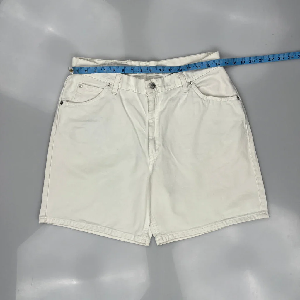 Levis Denim Shorts - 32W 8L White Cotton - Image 3