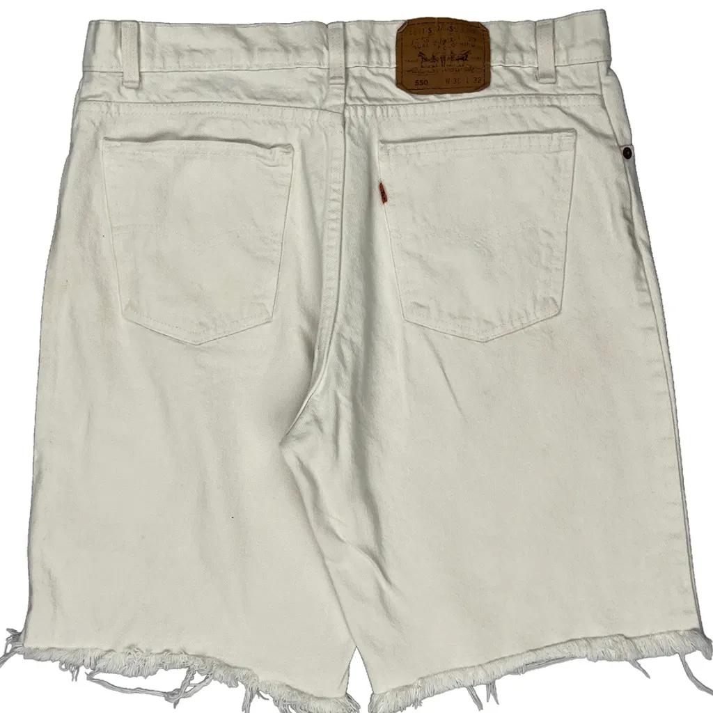 Levis Denim Shorts - 32W 9L White Cotton - Image 6