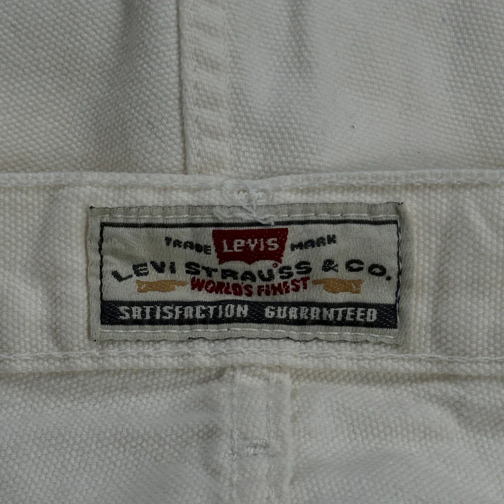 Levis Baggy Denim Shorts - 36W 10L White Cotton - Image 6