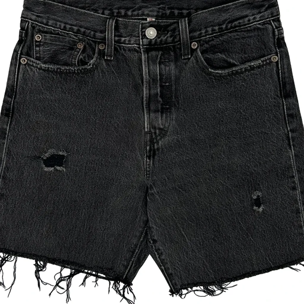 Levis Cut Off Denim Shorts - 30W UK 10 Black Denim - Image 8