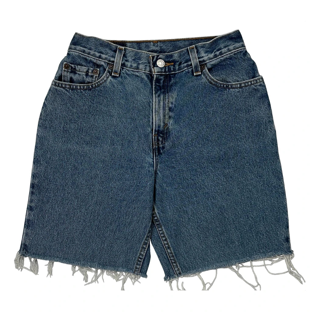 Levis Cut Off Denim Shorts - 25W UK 6 Blue Cotton - Image 2