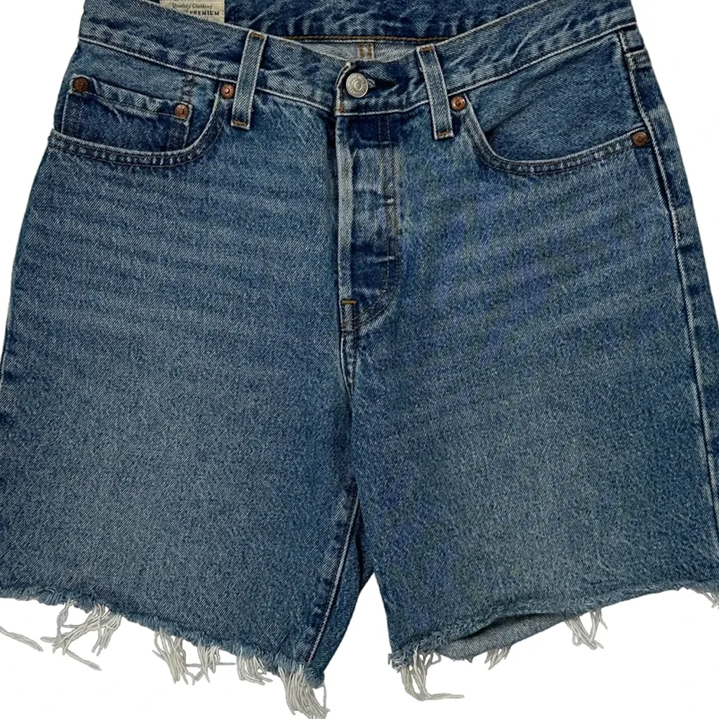 Levis Cut Off Denim Shorts - 29W UK 10 Blue Denim - Image 10