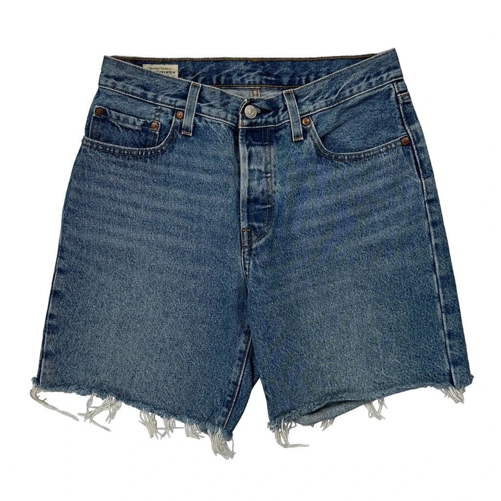 Levis Cut Off Denim Shorts - 29W UK 10 Blue Denim - Image 2