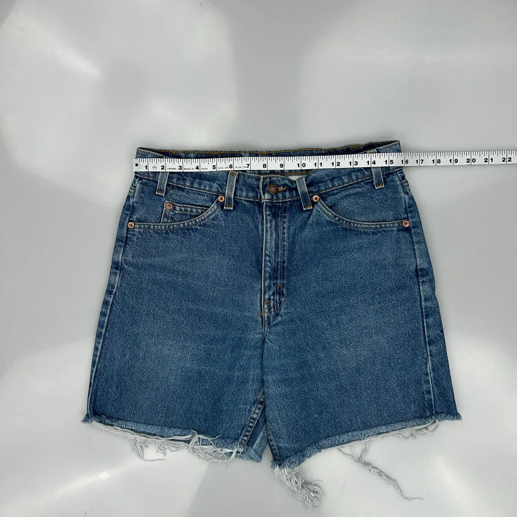Levis Cut Off Denim Shorts - 31W UK 12 Blue Denim - Image 3