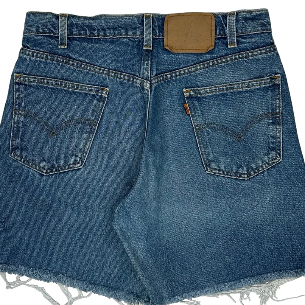 Levis Cut Off Denim Shorts - 31W UK 12 Blue Denim - Image 6
