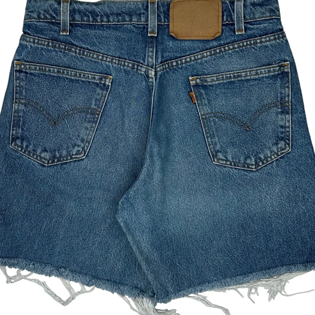 Levis Cut Off Denim Shorts - 31W UK 12 Blue Denim - Image 7