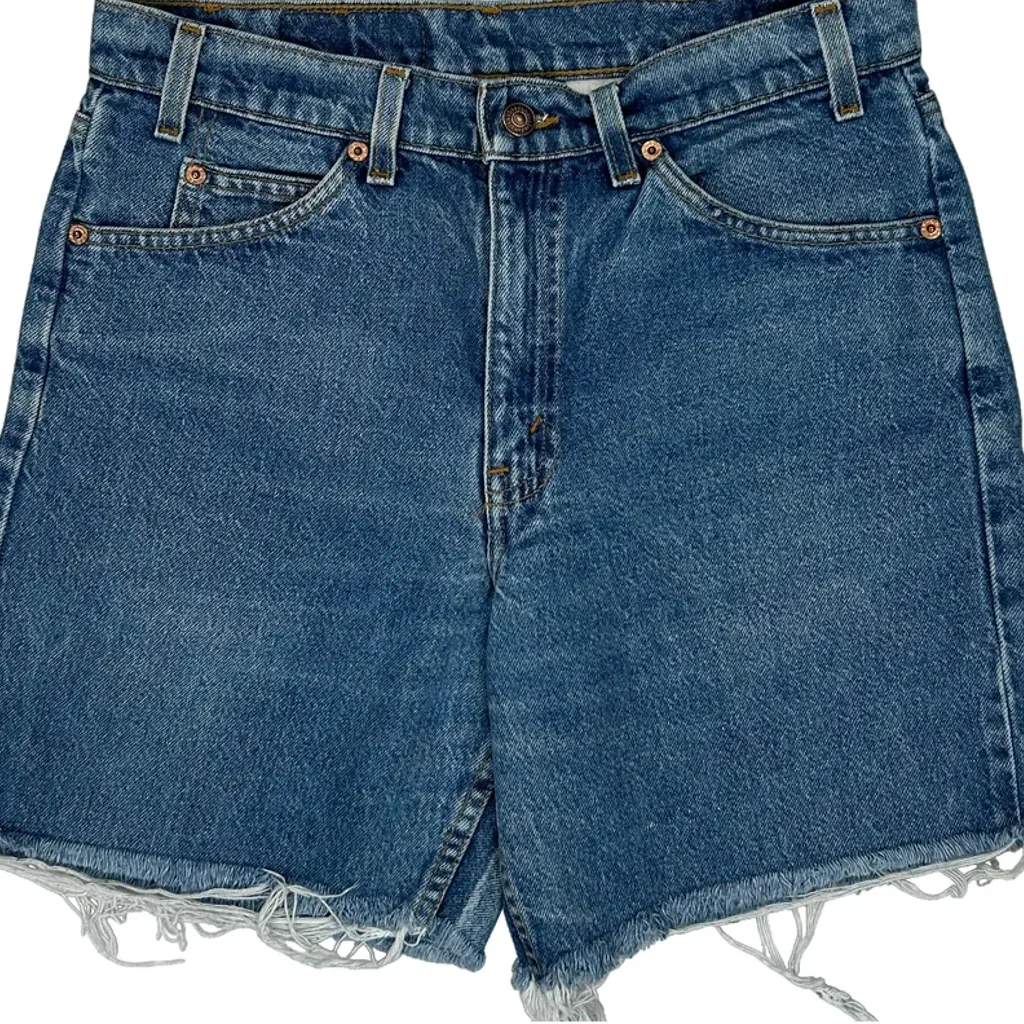 Levis Cut Off Denim Shorts - 31W UK 12 Blue Denim - Image 8