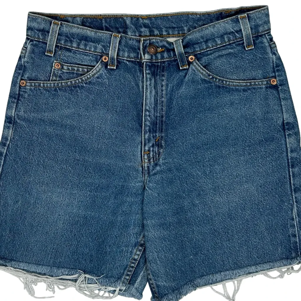 Levis Cut Off Denim Shorts - 31W UK 12 Blue Denim - Image 9