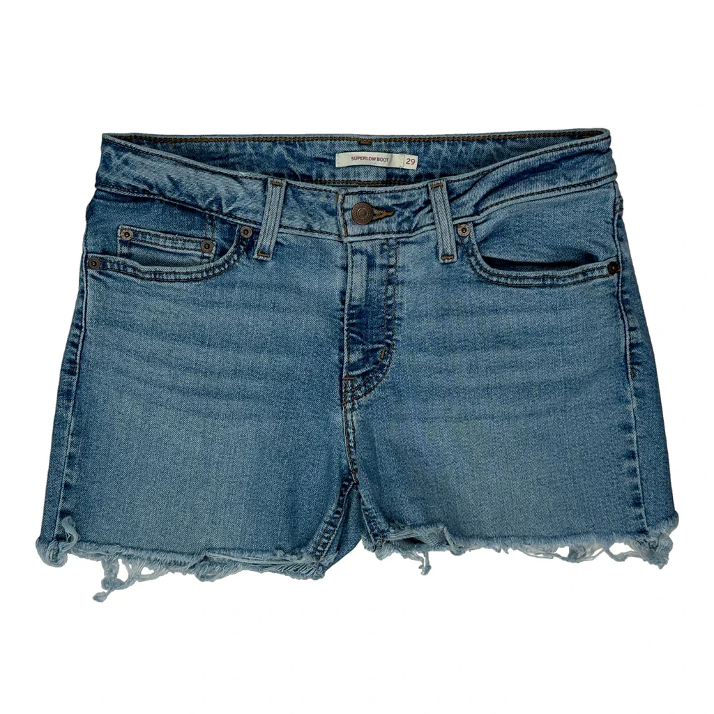Levis Mini Denim Shorts - 31W UK 10 Blue Denim - Image 2