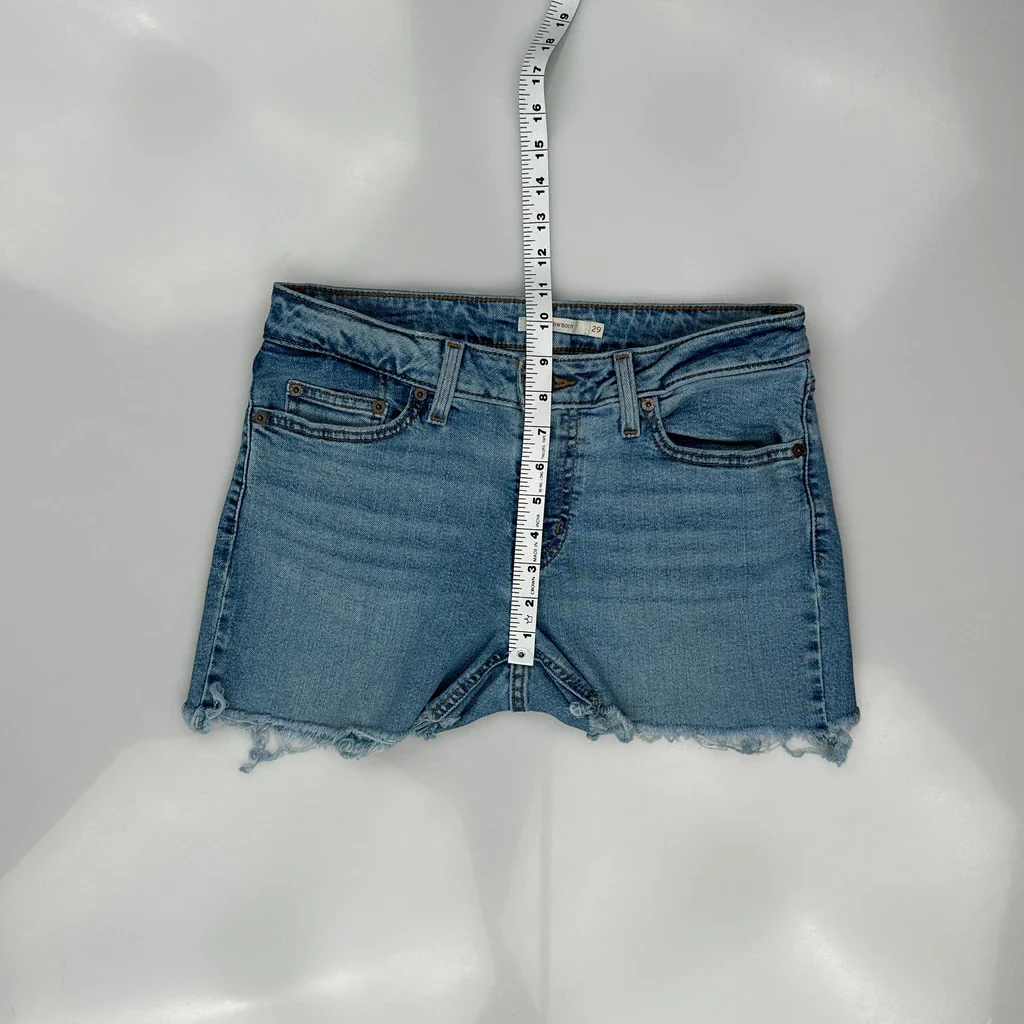 Levis Mini Denim Shorts - 31W UK 10 Blue Denim - Image 4