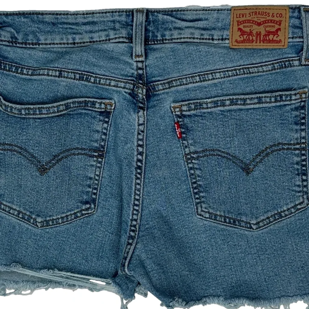 Levis Mini Denim Shorts - 31W UK 10 Blue Denim - Image 6
