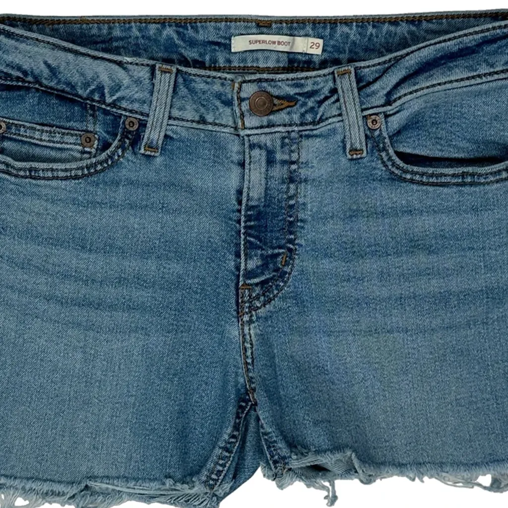 Levis Mini Denim Shorts - 31W UK 10 Blue Denim - Image 9