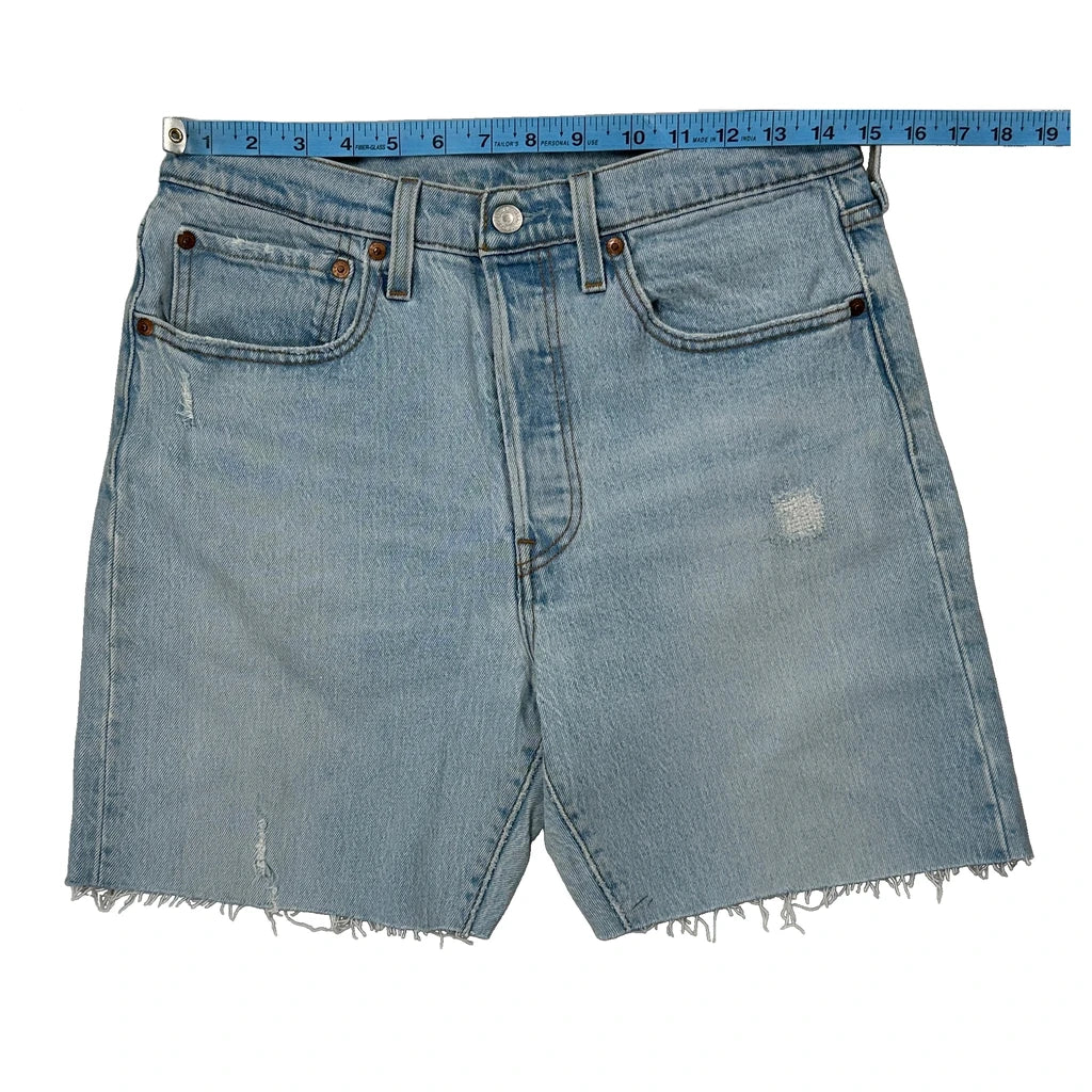 Levis Cut Off Denim Shorts - 29W UK 10 Light Wash Denim - Image 2