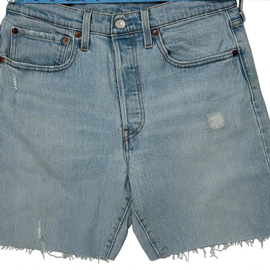 Levis Cut Off Denim Shorts - 29W UK 10 Light Wash Denim - Image 9