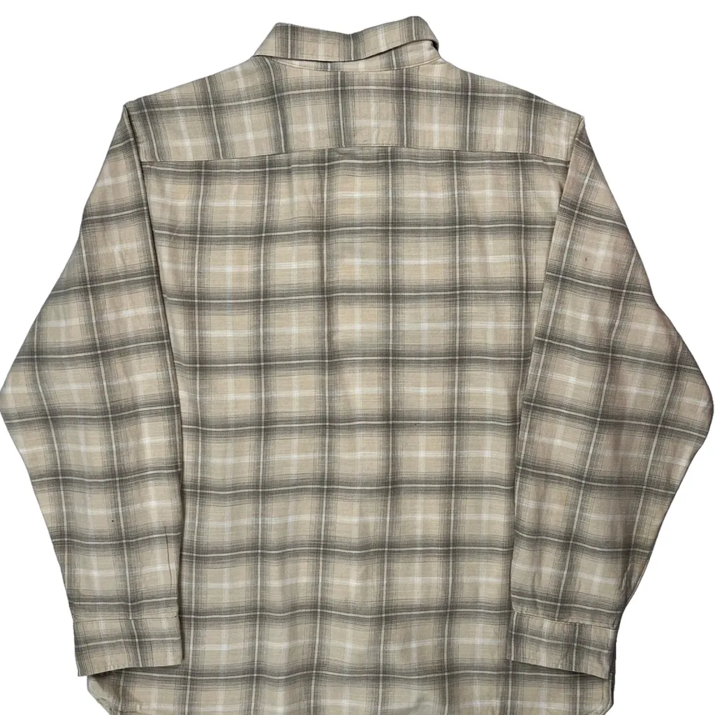 Levis Checked Flannel Shirt - Large Beige Cotton - Image 6