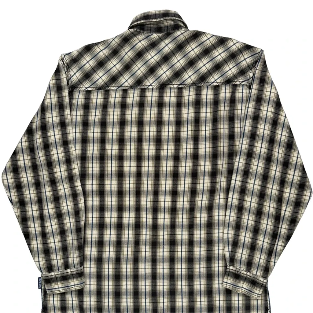 Levis Checked Flannel Shirt - Medium Black & White Cotton - Image 6