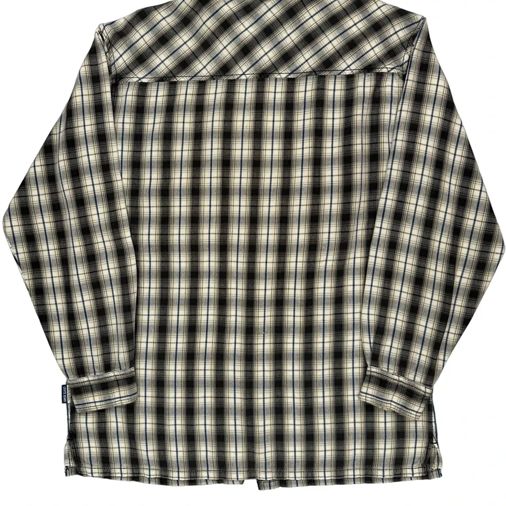 Levis Checked Flannel Shirt - Medium Black & White Cotton - Image 7