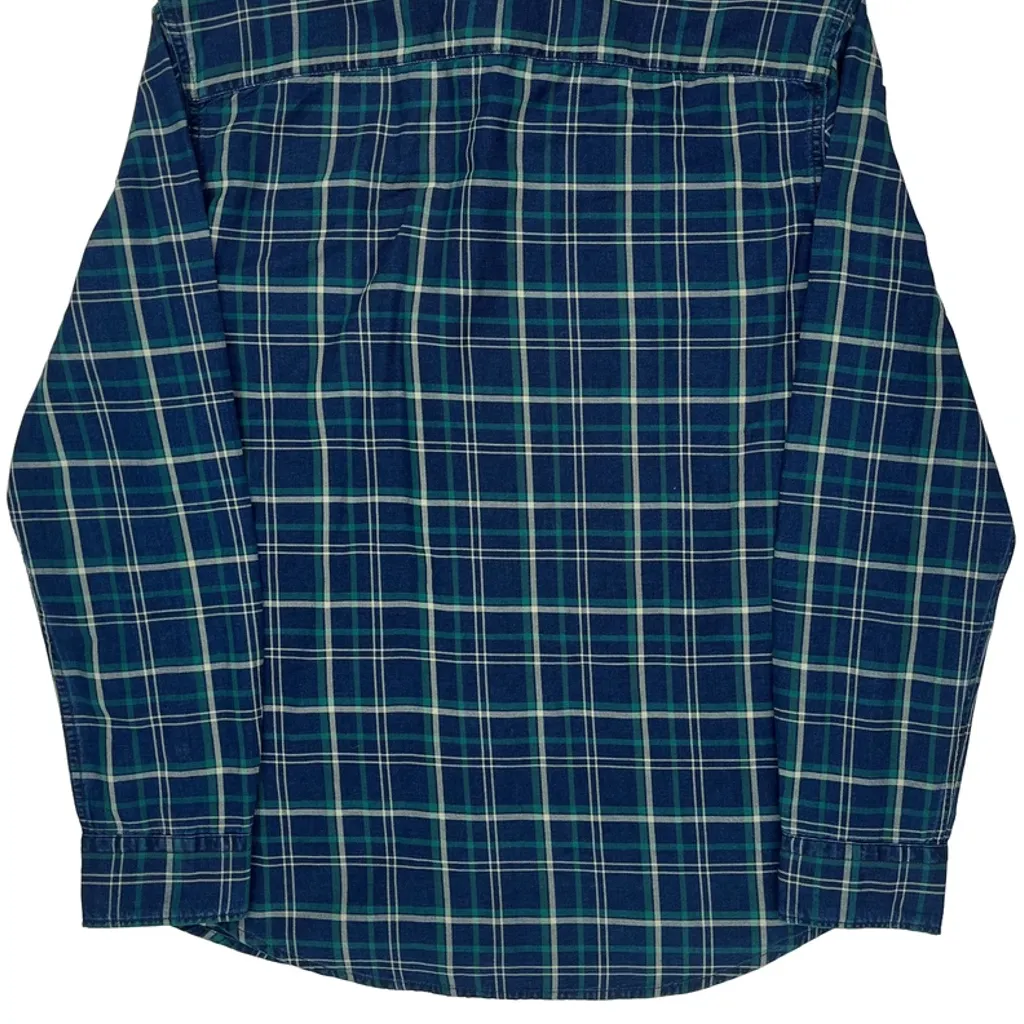 Levis Checked Flannel Shirt - Large Blue Cotton - Image 6