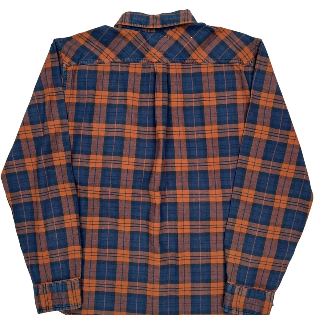 Levis Checked Flannel Shirt - Large Blue Cotton - Image 6