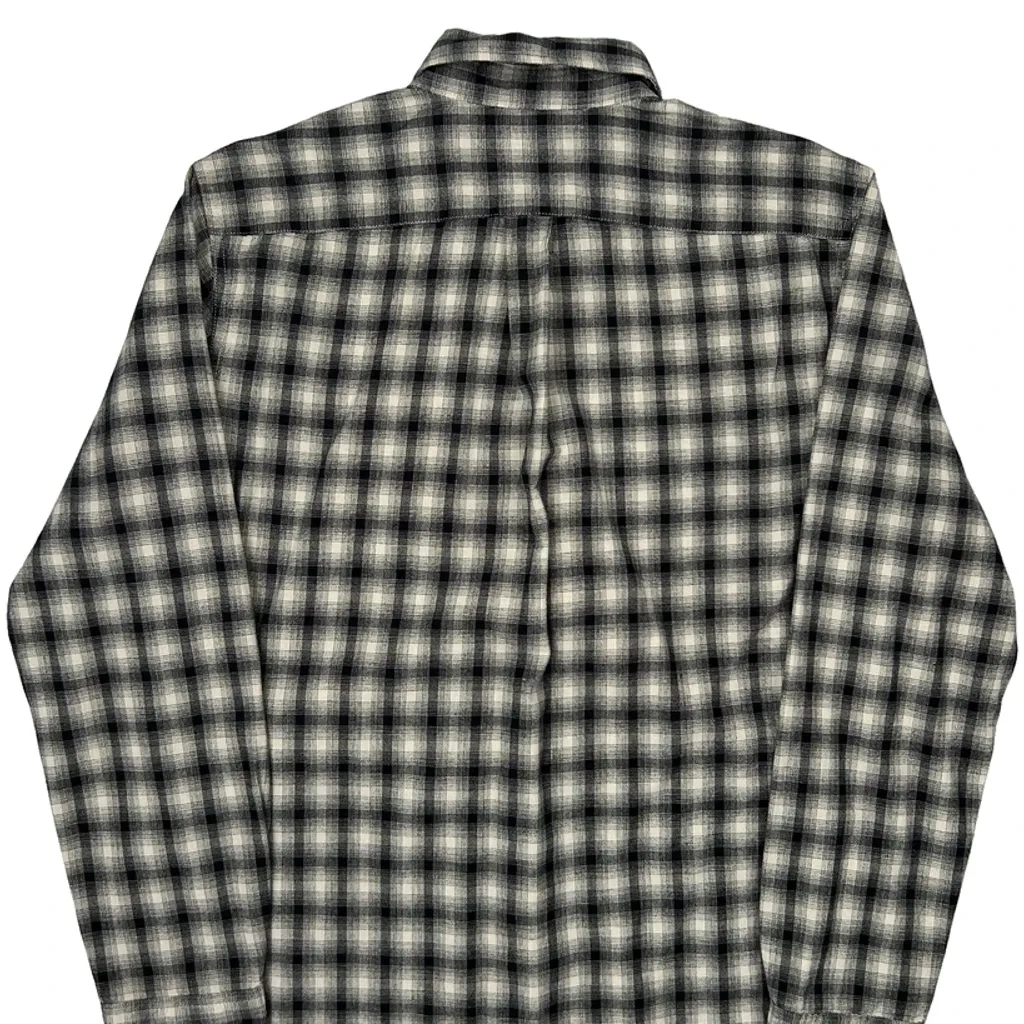Levis Checked Flannel Shirt - Large Gray Cotton - Image 7