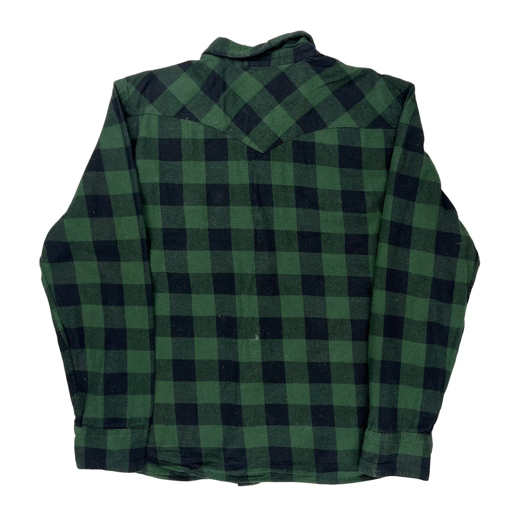 Levis Checked Flannel Shirt - XL Green Cotton - Image 2