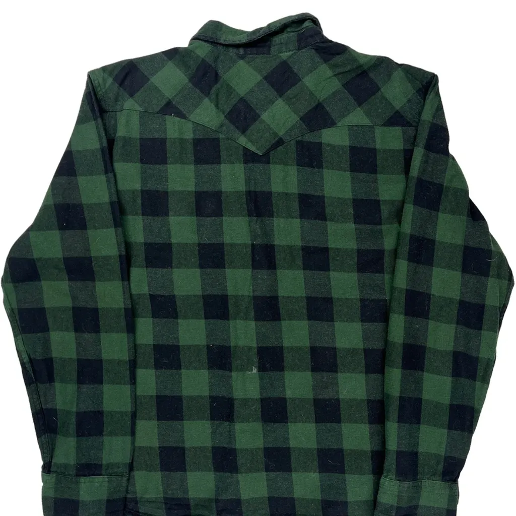 Levis Checked Flannel Shirt - XL Green Cotton - Image 6