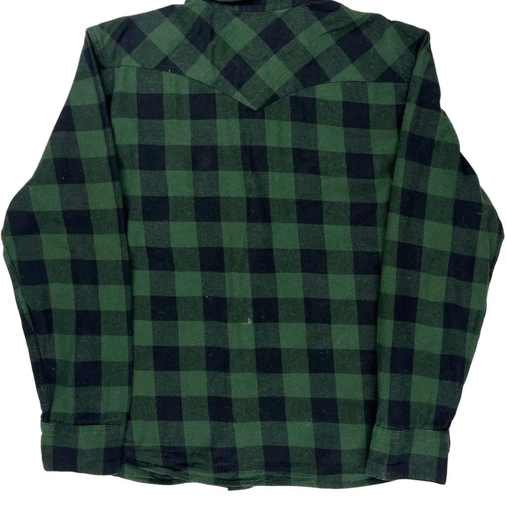 Levis Checked Flannel Shirt - XL Green Cotton - Image 7