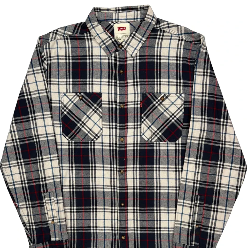 Levis Checked Flannel Shirt - Large Multicoloured Cotton - Image 5