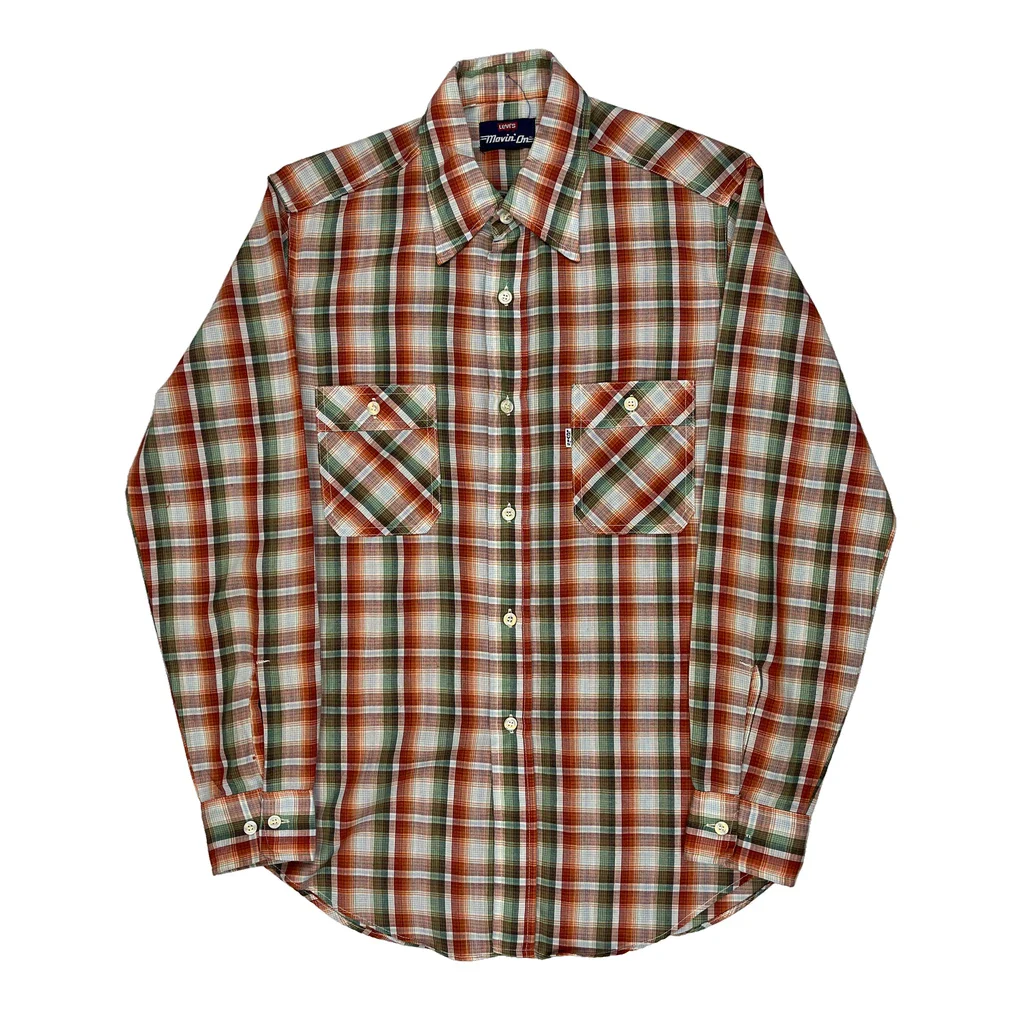 Levis Checked Flannel Shirt - Medium Multicoloured Cotton