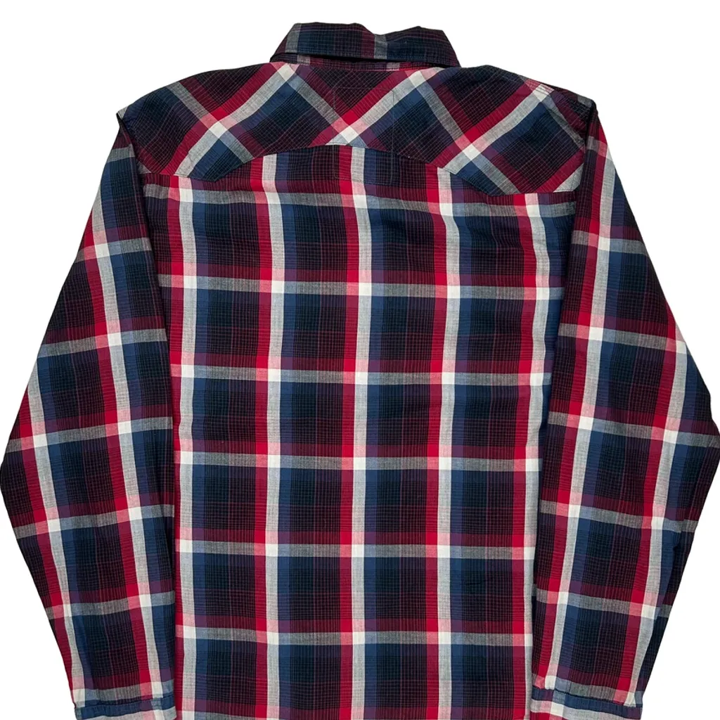 Levis Checked Flannel Shirt - Large Red Cotton - Image 7