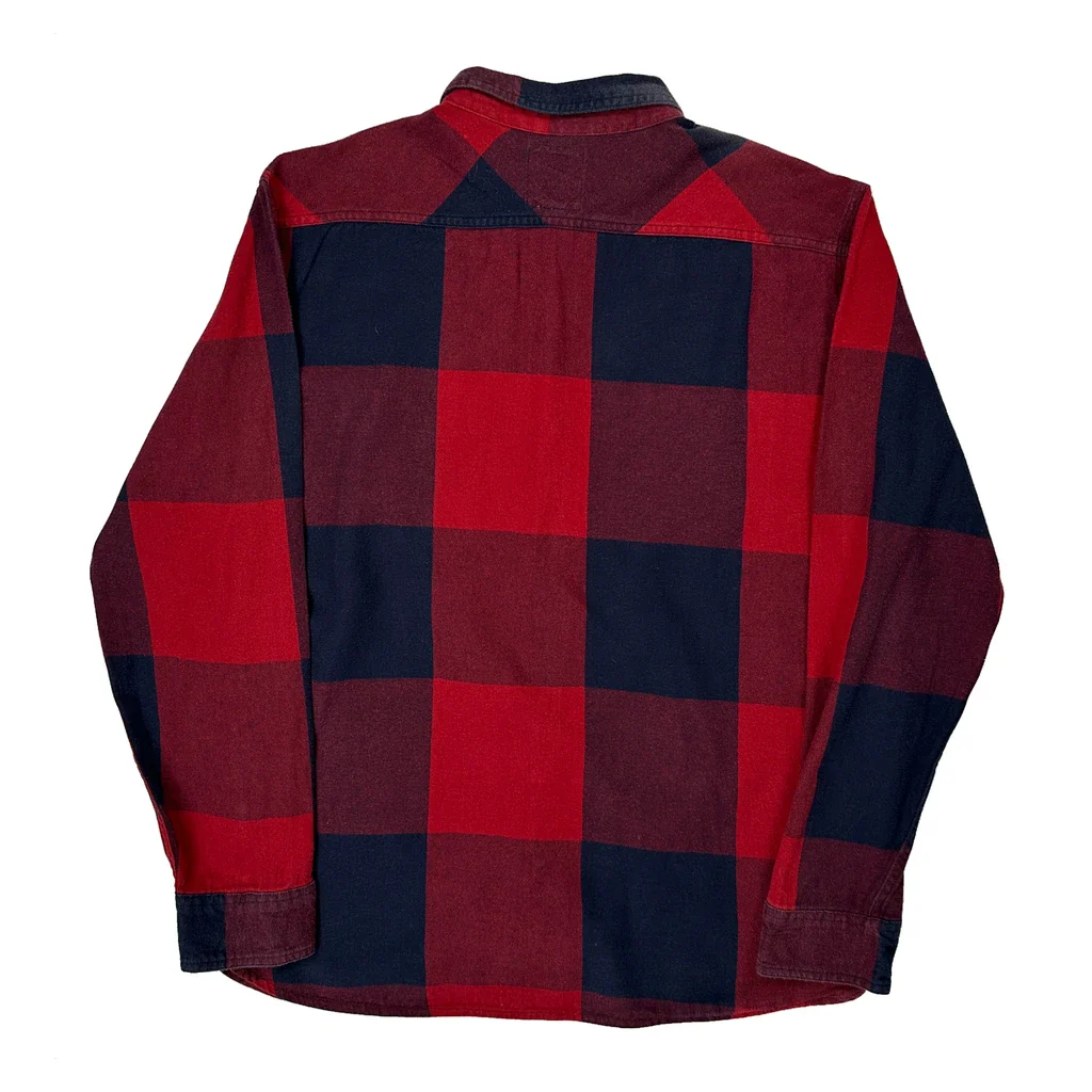 Levis Checked Flannel Shirt - Large Red Cotton - Image 2