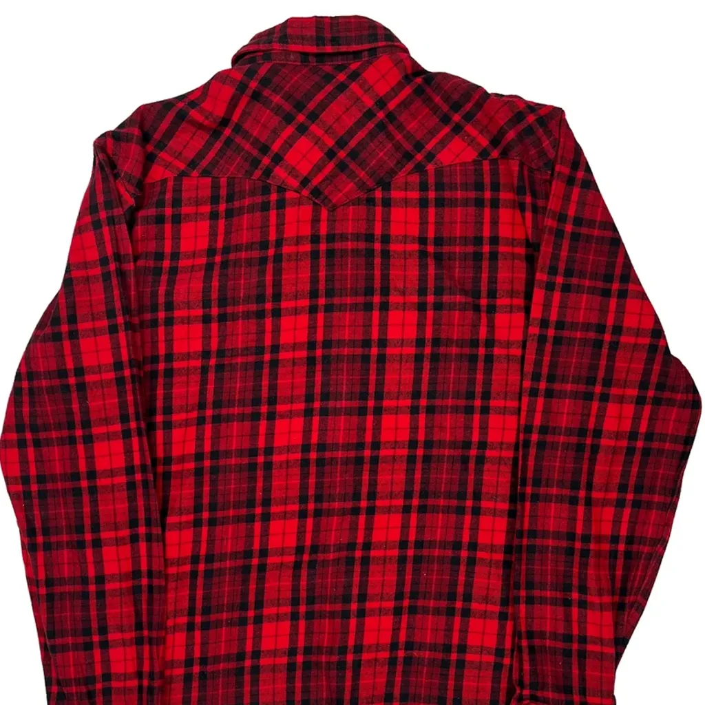 Levis Checked Flannel Shirt - Medium Red Cotton - Image 7