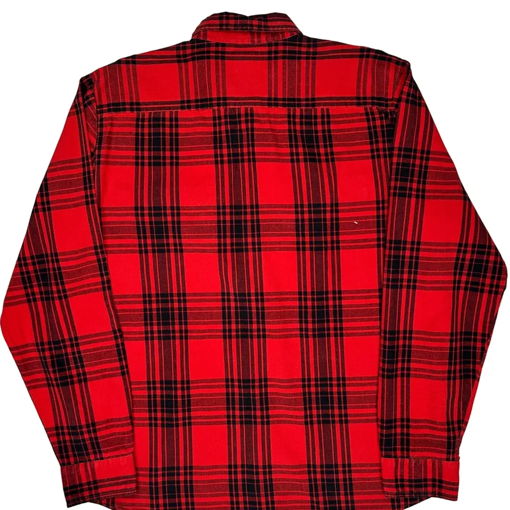 Levis Checked Flannel Shirt - XL Red Cotton - Image 7