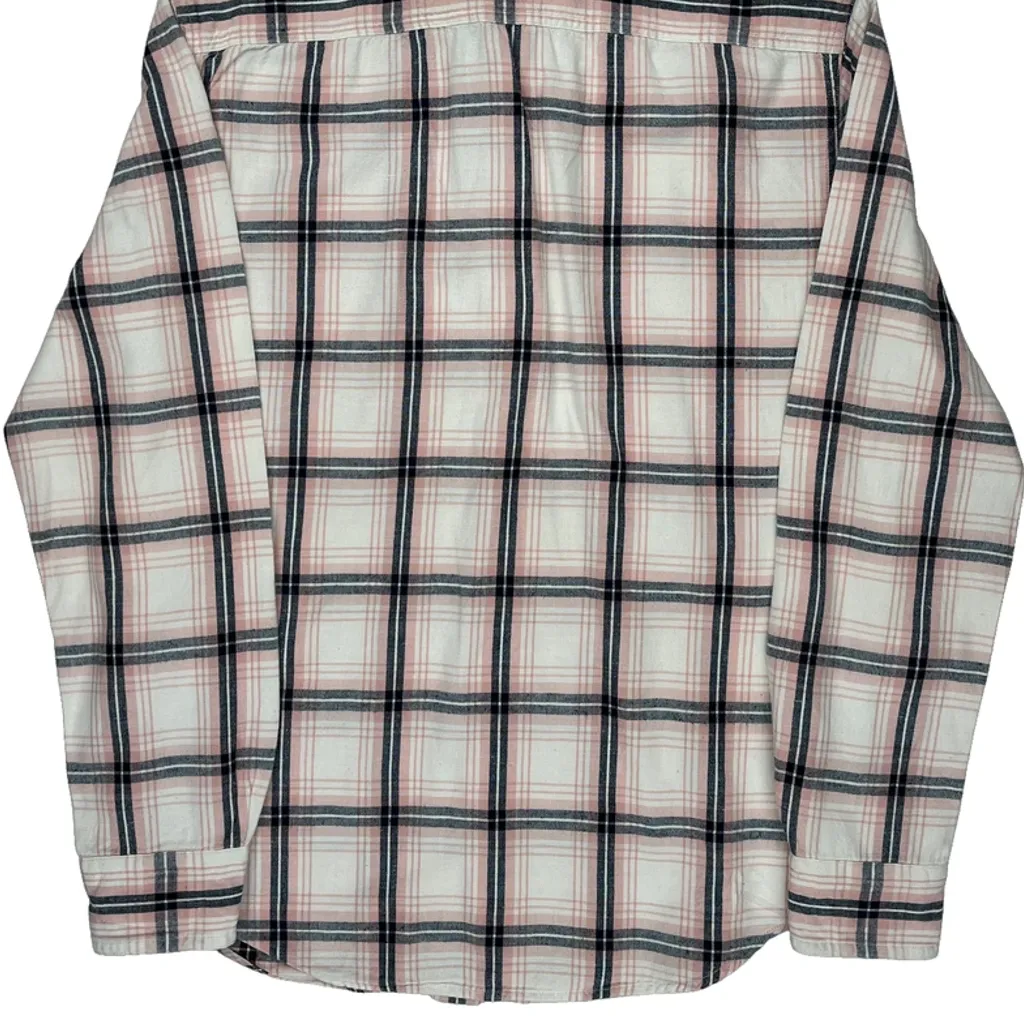 Levis Checked Flannel Shirt - Medium White Cotton - Image 7