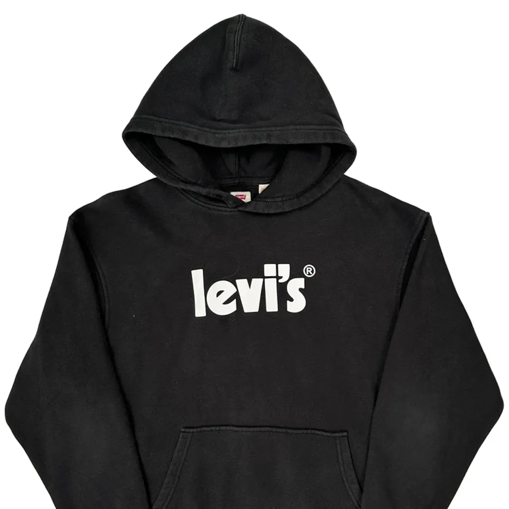Levis Spellout Hoodie - Medium Black Cotton - Image 5