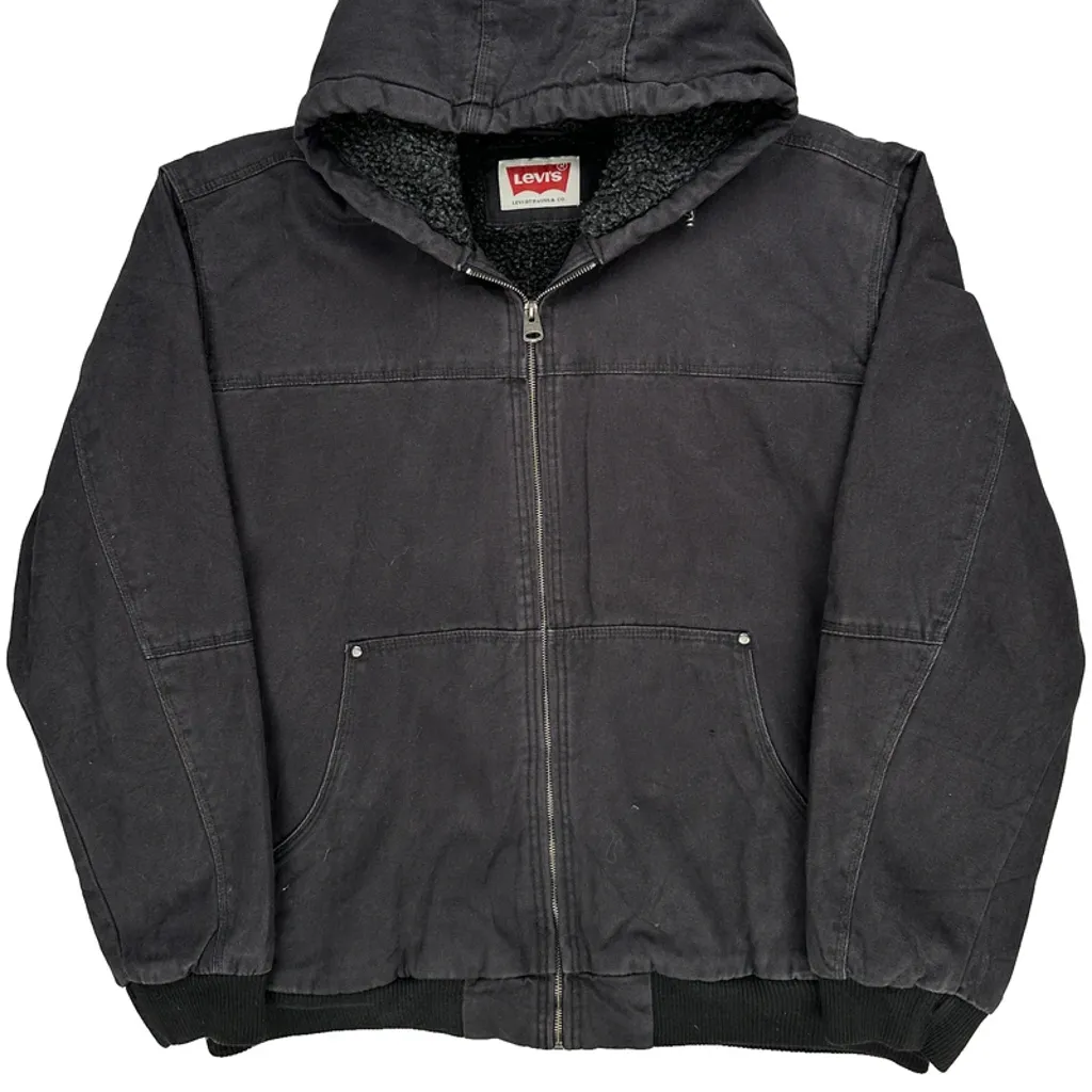 Levis Sherpa Lined Workwear Jacket - 2XL Black Cotton - Image 5