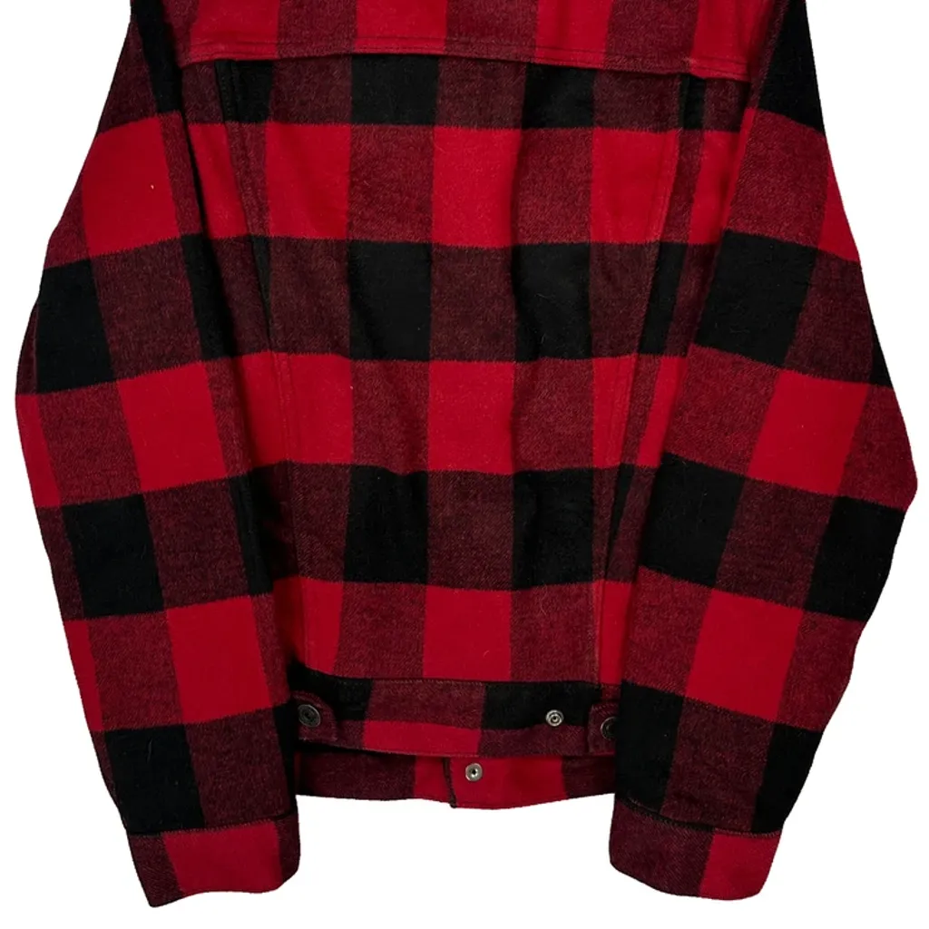 Sherpa Lined Levis Checked Jacket - XS Red Cotton - Image 7