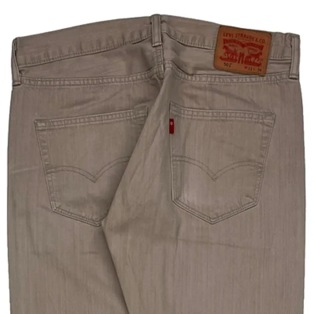 Levis 501 Jeans - 32W 32L Beige Cotton - Image 8