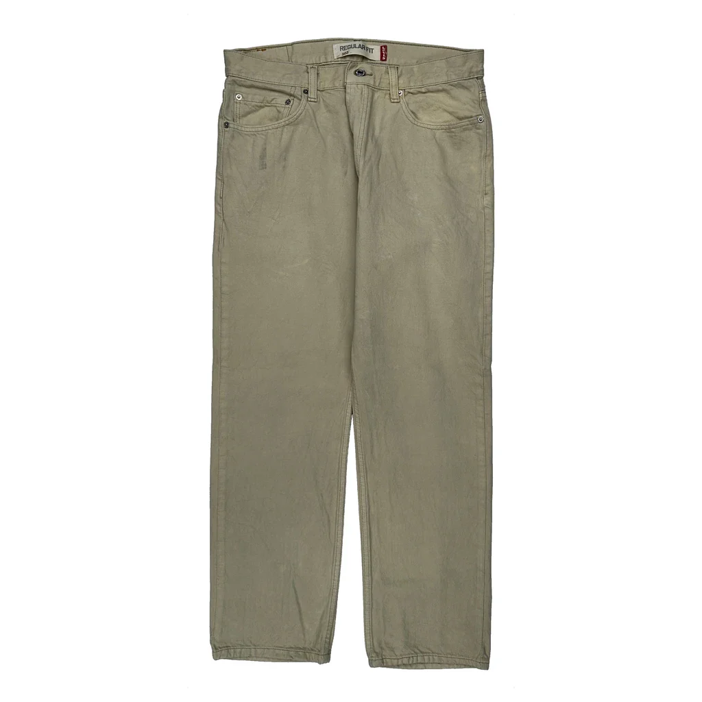 Levis 505 Jeans - 32W 30L Beige Cotton - Image 2